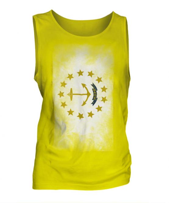 Rhode Island State Faded Flag Mens Vest