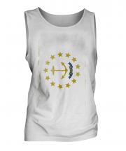 Rhode Island State Faded Flag Mens Vest