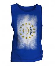 Rhode Island State Faded Flag Mens Vest