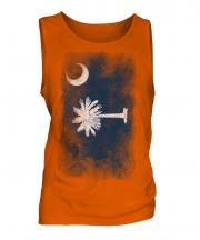 South Carolina State Faded Flag Mens Vest