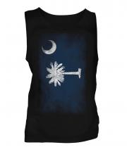 South Carolina State Faded Flag Mens Vest