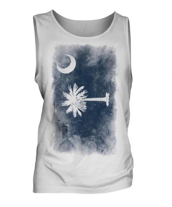 South Carolina State Faded Flag Mens Vest