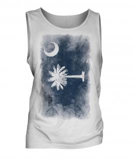 South Carolina State Faded Flag Mens Vest