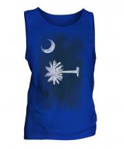 South Carolina State Faded Flag Mens Vest