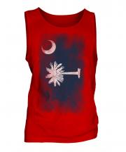 South Carolina State Faded Flag Mens Vest