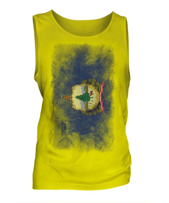 Vermont State Faded Flag Mens Vest