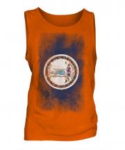 Virginia State Faded Flag Mens Vest
