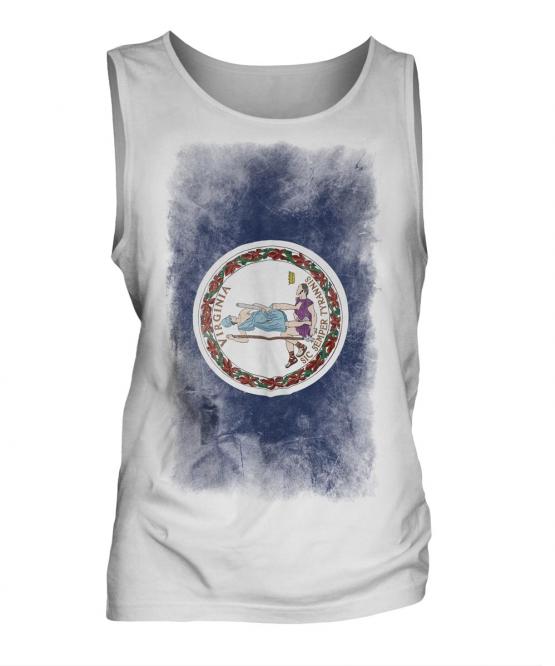 Virginia State Faded Flag Mens Vest
