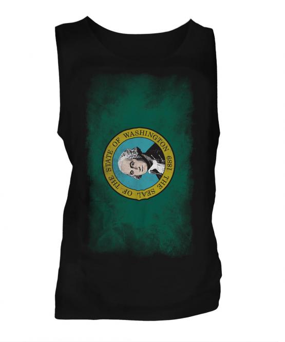Washington State Faded Flag Mens Vest