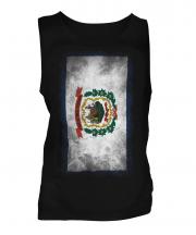 West Virginia State Faded Flag Mens Vest