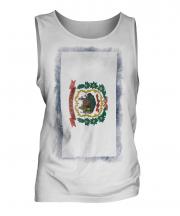 West Virginia State Faded Flag Mens Vest