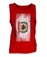 West Virginia State Faded Flag Mens Vest