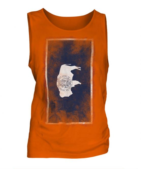 Wyoming State Faded Flag Mens Vest