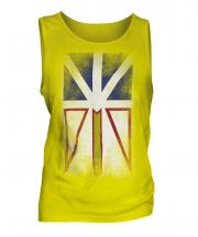 Newfoundland And Labrador Faded Flag Mens Vest