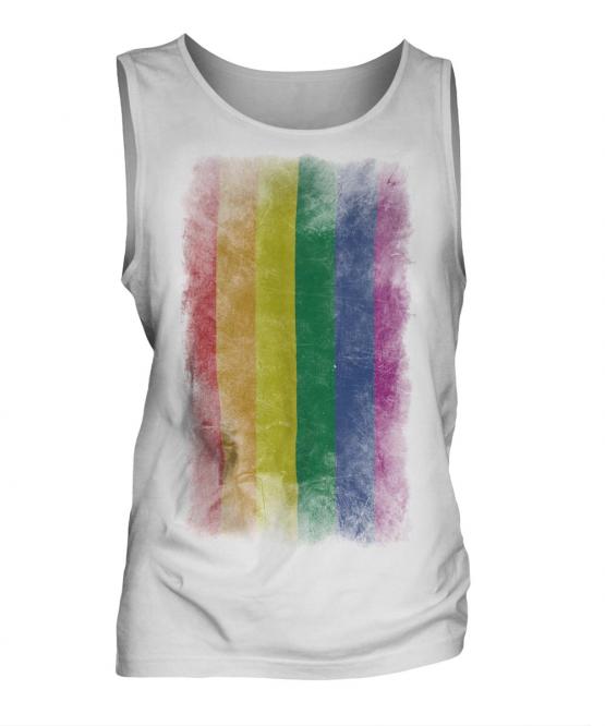Gay Pride Faded Flag Mens Vest