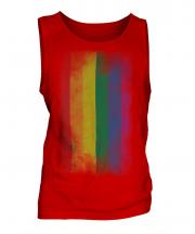 Gay Pride Faded Flag Mens Vest