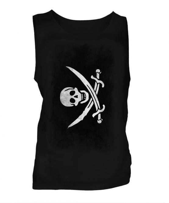 Pirate Faded Flag Mens Vest