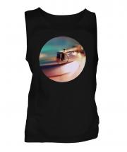 Record Player Fashion Print Mens Vest