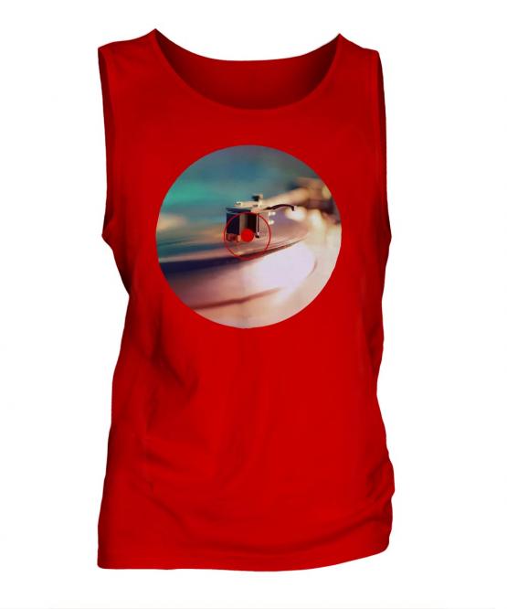 Record Player Fashion Print Mens Vest