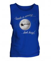 Santa Is Coming Mens Vest