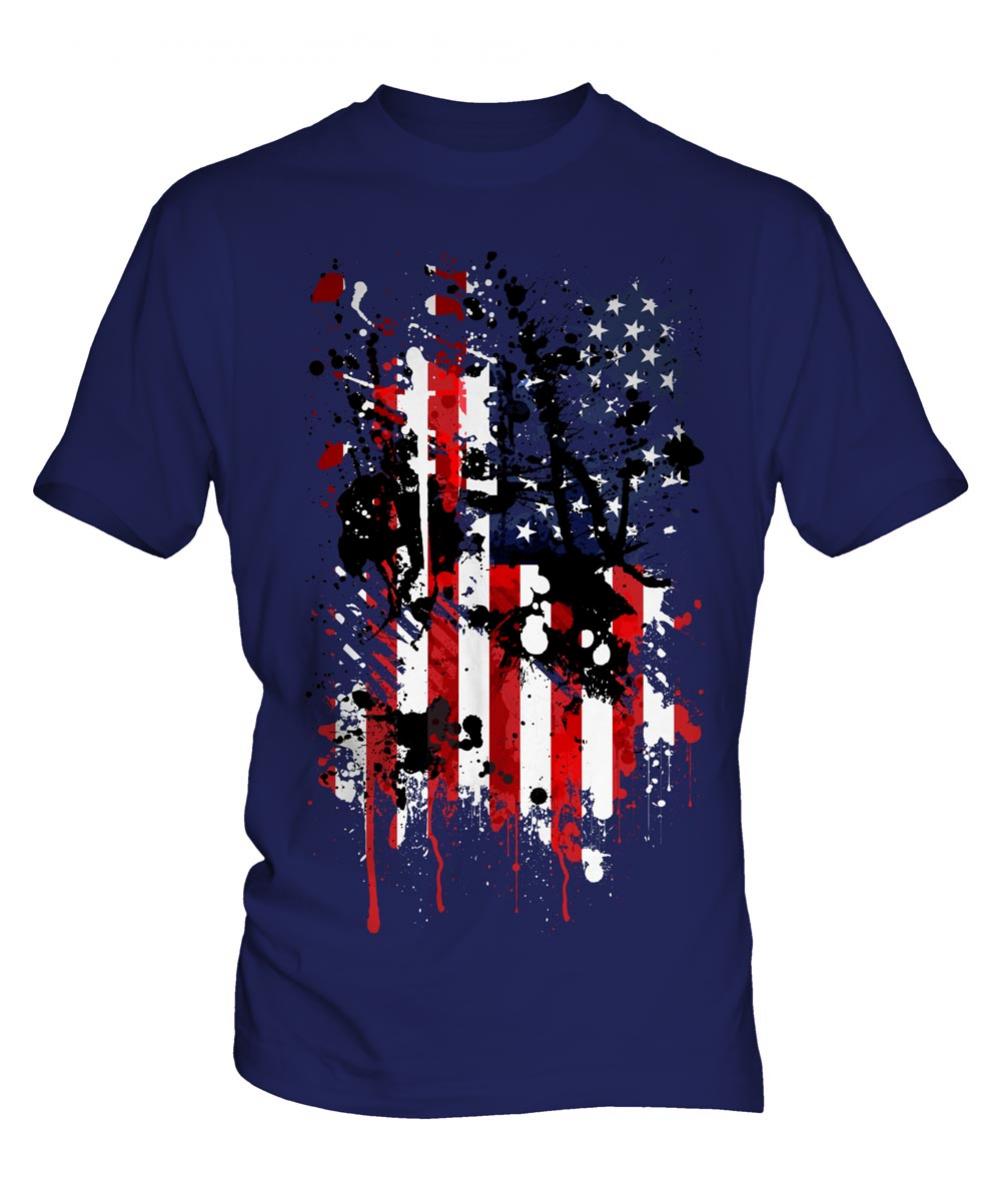 Stars And Stripes Abstract Print Mens T-Shirt