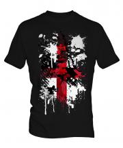 England St. George Cross Abstract Print Mens T-Shirt