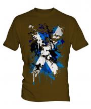 Scotland Flag Abstract Print Mens T-Shirt