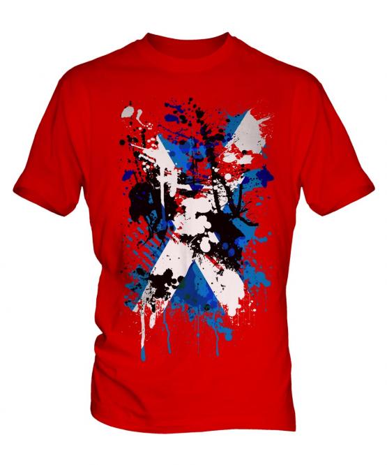 Scotland Flag Abstract Print Mens T-Shirt