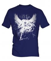 Grunge Guitar Tattoo Mens T-Shirt