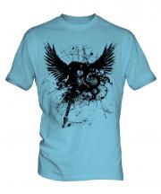 Grunge Guitar Tattoo Mens T-Shirt