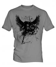 Grunge Guitar Tattoo Mens T-Shirt
