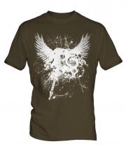 Grunge Guitar Tattoo Mens T-Shirt