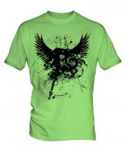 Grunge Guitar Tattoo Mens T-Shirt
