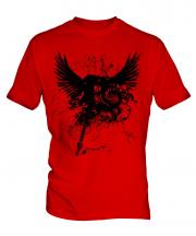 Grunge Guitar Tattoo Mens T-Shirt