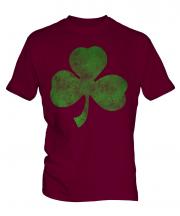 Shamrock Distressed Print Mens T-Shirt