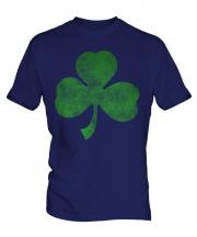 Shamrock Distressed Print Mens T-Shirt