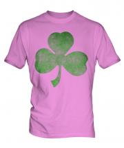 Shamrock Distressed Print Mens T-Shirt