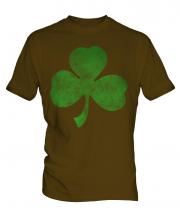 Shamrock Distressed Print Mens T-Shirt