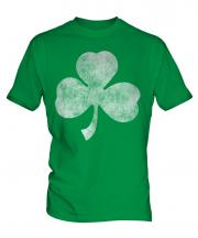 Shamrock Distressed Print Mens T-Shirt