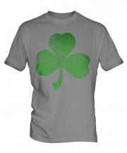 Shamrock Distressed Print Mens T-Shirt