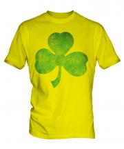 Shamrock Distressed Print Mens T-Shirt