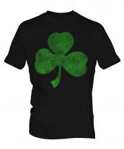 Shamrock Distressed Print Mens T-Shirt