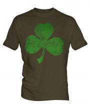 Shamrock Distressed Print Mens T-Shirt