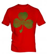 Shamrock Distressed Print Mens T-Shirt