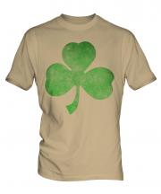 Shamrock Distressed Print Mens T-Shirt