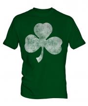 Shamrock Distressed Print Mens T-Shirt