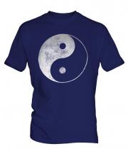 Yin Yang Distressed Print Mens T-Shirt