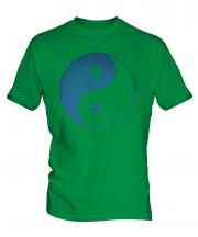 Yin Yang Distressed Print Mens T-Shirt