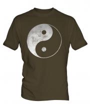 Yin Yang Distressed Print Mens T-Shirt