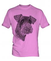 Airedale Terrier Sketch Mens T-Shirt